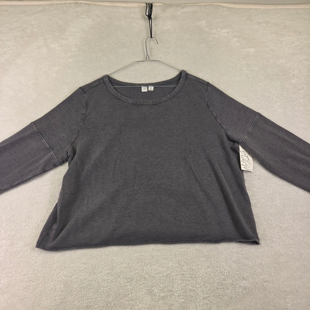 Melrose and Market Gray Acid Wash Boxy Sweatshirt Raw Hem XXL